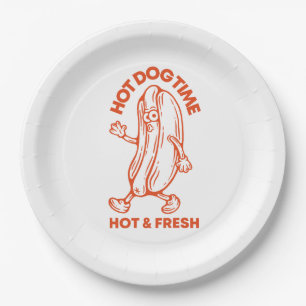 Hot Dog Time Paper Plate