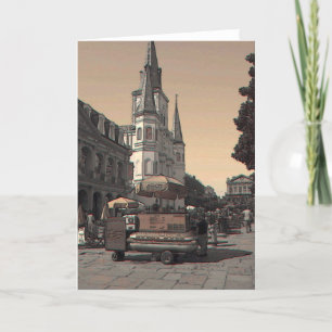 Hot Dog Vendor French Quarter Card