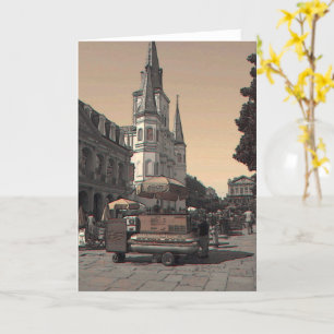 Hot Dog Vendor French Quarter Card