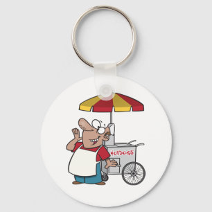 Hot Dog Vendor Key Ring
