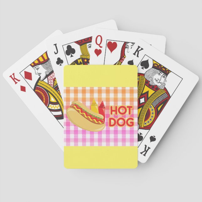 Hot Dog with Condiments Summer Picnic Playing Cards (Back)