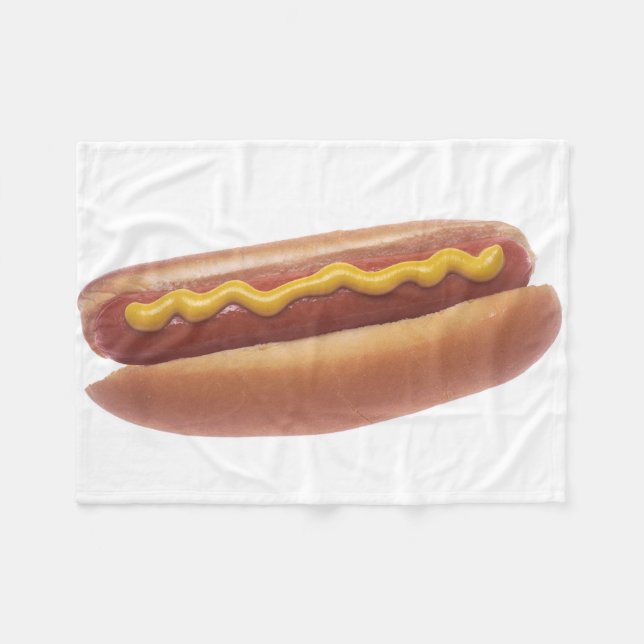 Hot Dog with Mustard Fleece Blanket (Front (Horizontal))