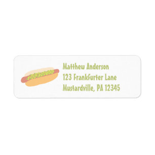 Hot Dog with Relish Personalised Return Address Label