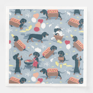 Hot dogs and lemonade summer dachshund dog  napkin