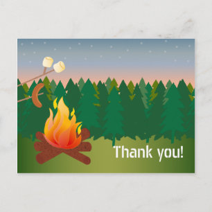 Hot Dogs and S'mores Campfire Thank You Postcard