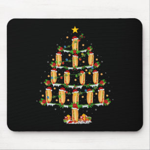 Hot Dogs Christmas Tree Lights Funny Fast Food Hot Mouse Pad