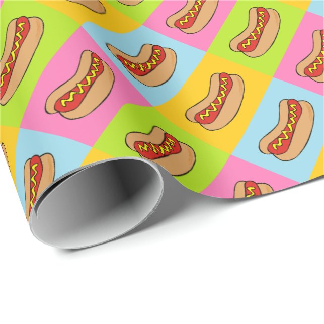 Hot dogs design wrapping paper (Roll Corner)