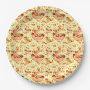 Hot dogs paper plate