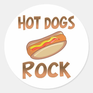 Hot Dogs Rock Classic Round Sticker