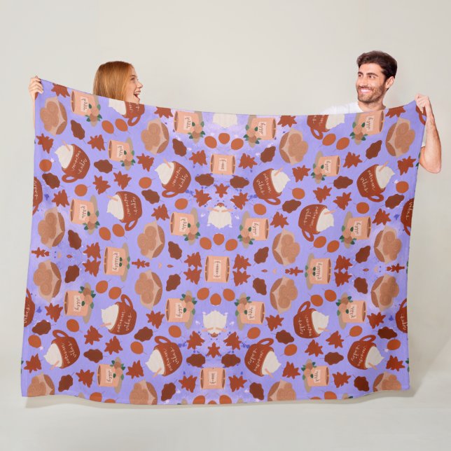 Hot fall drink fleece blanket (In Situ)