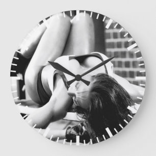 Hot Female Fitness Girl Large Clock