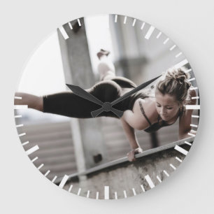 Hot Female Fitness Girl Large Clock