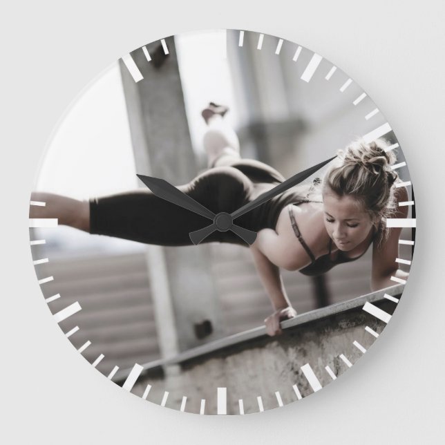 Hot Female Fitness Girl Large Clock (Front)