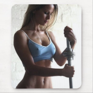 Hot Female Fitness Girls Mouse Pad