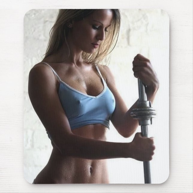 Hot Female Fitness Girls Mouse Pad (Front)