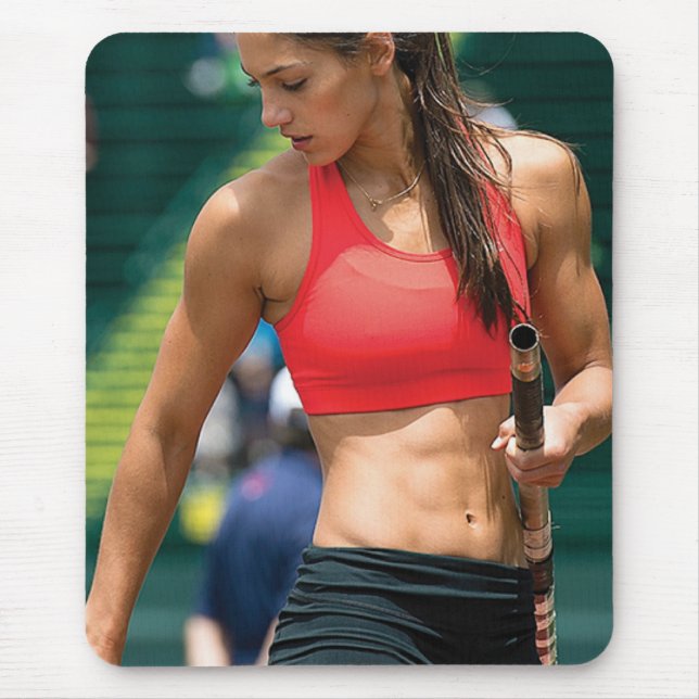 Hot Female Fitness Girls Mouse Pad (Front)