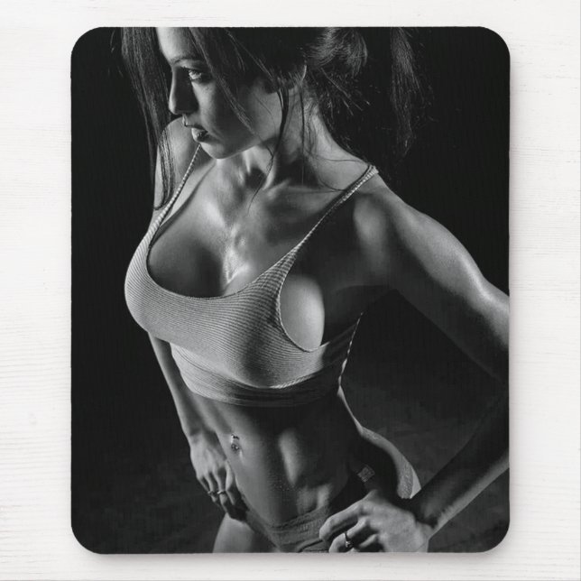 Hot Female Fitness Girls Mouse Pad (Front)
