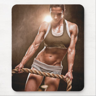 Hot Female Fitness Girls Mouse Pad