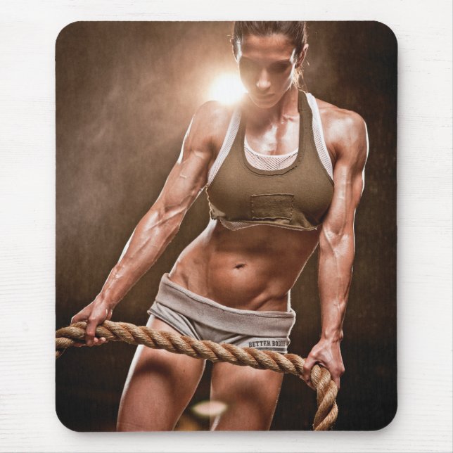 Hot Female Fitness Girls Mouse Pad (Front)