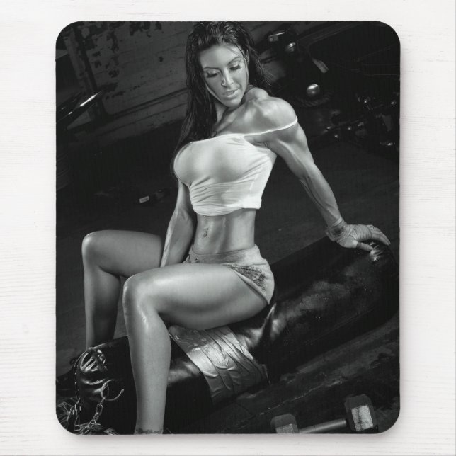Hot Female Fitness Girls Mouse Pad (Front)