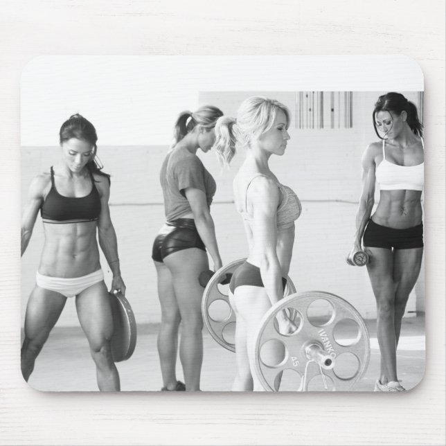 Hot Female Fitness Girls Mouse Pad (Front)