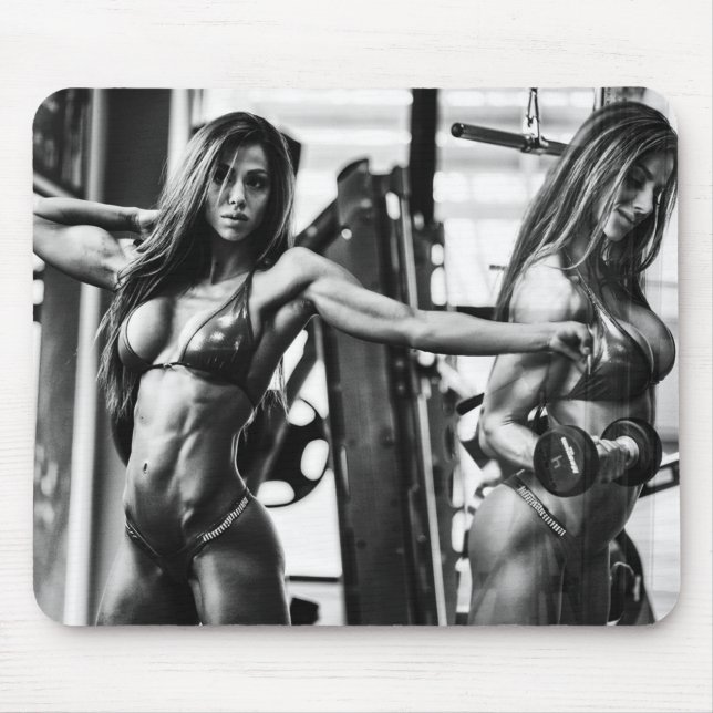 Hot Female Fitness Girls Mouse Pad (Front)