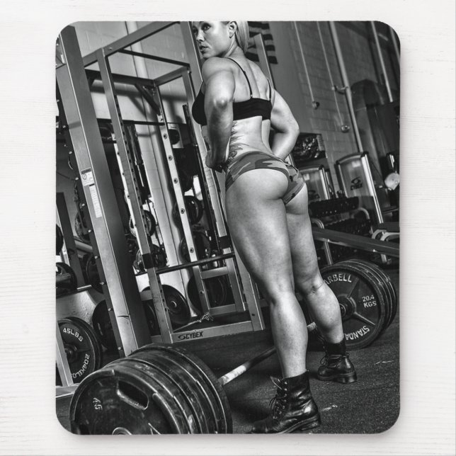 Hot Female Fitness Girls Mouse Pad (Front)