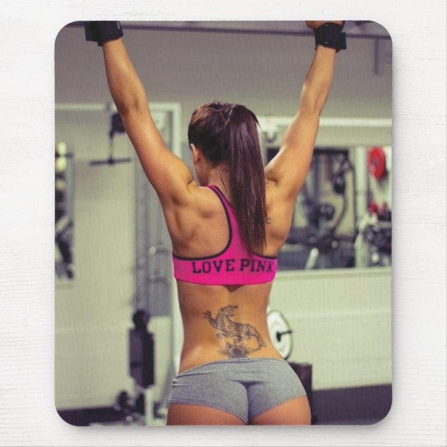 Hot Female Fitness Girls Mouse Pad (Front)