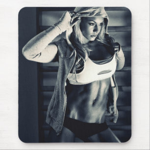 Hot Female Fitness Girls Mouse Pad