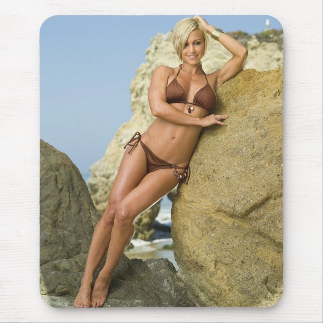 Hot Female Fitness Girls Mouse Pad (Front)