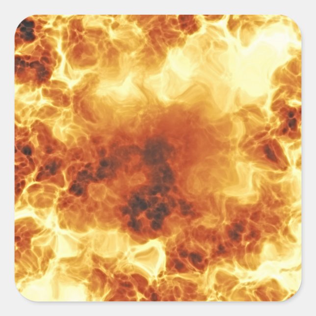Hot Fiery Exploding Flames Square Sticker (Front)