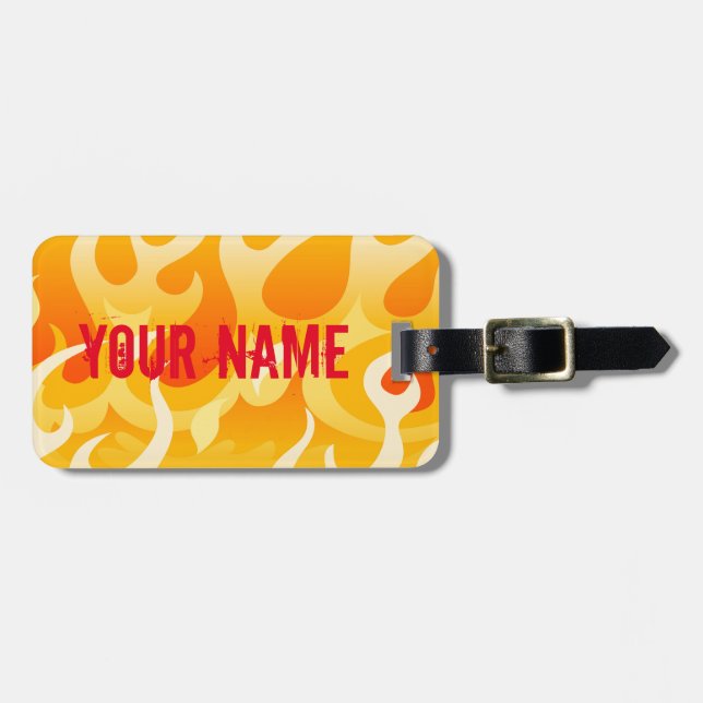 Hot flames luggage tag (Front Horizontal)