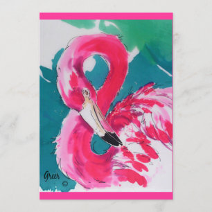 Hot Flamingo "Save the Date" Invitations