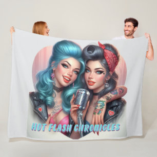 Hot Flash Chronicles Retro Diva Fleece Throw Blanket