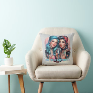 Hot Flash Chronicles Retro Diva Throw Pillow