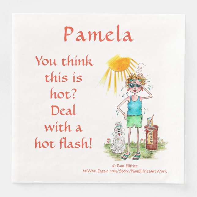 Hot Flash Climate Woman in Menopause Text  Napkin (Front)