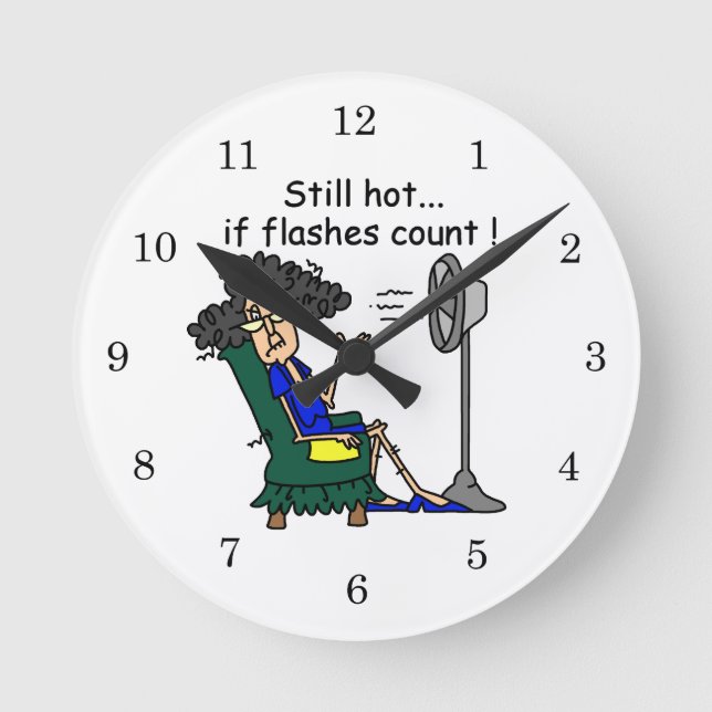Hot Flash Humour Round Clock (Front)
