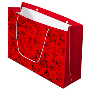 Hot Flower Red Roses Large Gift Bag