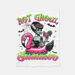 Hot Ghoul Summer Halloween Beach Vibes Aesthetic  Fleece Blanket