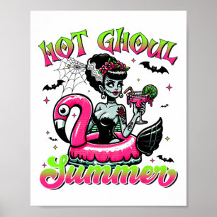 Hot Ghoul Summer Halloween Beach Vibes Aesthetic Poster