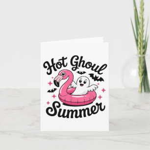 Hot Ghoul Summer Halloween Ghost Pool Party  Card