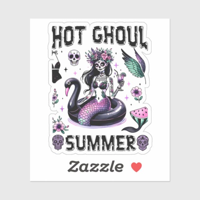 Hot Ghoul Summer Spooky Mermaid Goth Halloween (Sheet)
