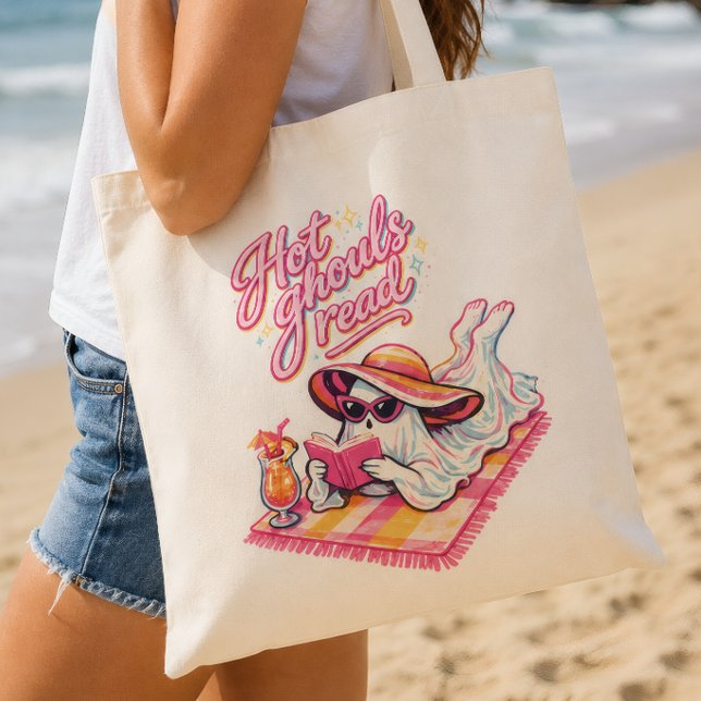 Hot Ghouls Read Summerween Book Lover Tote Bag (Creator Uploaded)