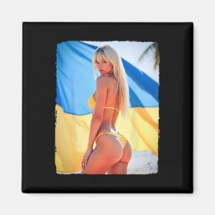 Hot Girl On Shirt For Men - Y Booty Model Ukraine  Magnet