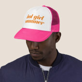 Hot Girl Summer in Pink and Orange Trucker Hat (In Situ)