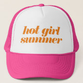 Hot Girl Summer in Pink and Orange Trucker Hat (Front)
