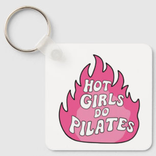 Hot Girls Do Pilates Sticker Key Ring