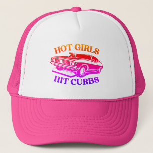 Hot Girls Hit Curbs - Pink Rainbow Trucker Hat