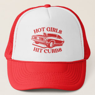 Hot Girls Hit Curbs - Red Trucker Hat