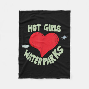 Hot Girls Love Water Parks Heart Arrow  Fleece Blanket